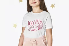 100 days of school svg, 100 magical days svg, unicorn svg Product Image 3