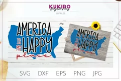 America is my happy place SVG - 4th Of July sign cut file Product Image 1