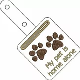 ITH Pet Home Alone Paw Print Key Fob with Pocket - Snap Tab Machine Embroidery Product Image 2