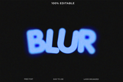 Light-blue, blurred text BLUR on a black background. Product Image 1