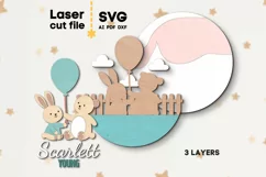 Bear & Hare Baby Name Sign SVG laser cut files for Glowforge Product Image 3