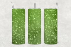 Dark Green Hearts Sparkle Tumbler Sublimation Product Image 1