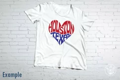 Houston Texas Cut File | Heart Word Art Product Image 2