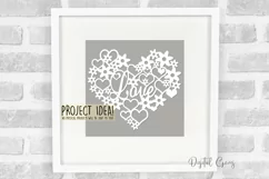 Love heart paper cut design. SVG / DXF / EPS / PNG files Product Image 2
