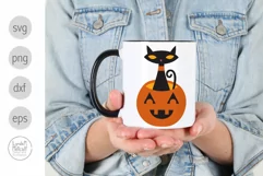 Halloween Cat in Pumpkin SVG and Clipart Product Image 4