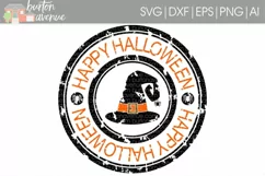 Grunge Halloween Stamp cut File - SVG DXF EPS AI PNG Product Image 1