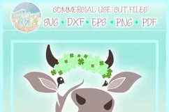Cow Face With Clovers Svg Dxf Eps Png Pdf Files For Cricut Product Image 4