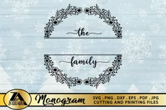 Family Monogram SVG Family Name SVG Farmhouse Wreath SVG Product Image 4