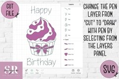 Birthday card insert design| Paper cutting | Cricut Joy svg Product Image 4