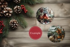 Christmas Car Coasters Mock Up PNG, Wooden Table Flat Lay Product Image 2