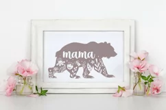 Mama Bear svg, Mom SVG, Mothers Day svg, flower animals svg Product Image 3