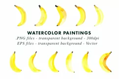 Watercolor Banana Illustrations Clip Art in PNG & Vector EPS Product Image 2