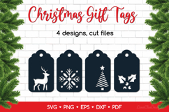 Christmas Gift Tags SVG Cut Files, Winter Tag Templates Product Image 1