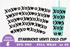 Tumbler svg, Full Wrap,Valentine's day, Heart svg, Lips SVG Product Image 2