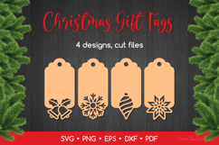 Christmas Decorative Gift Tags SVG, Xmas Laser Cut Files Product Image 1