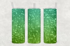 Dark Green Shades Hearts Sparkle Tumbler Sublimation Product Image 1