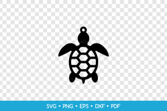 Turtle Earring SVG Laser Cut File, Animal Jewelry Template Product Image 2