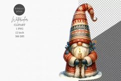 Gnome with candle clipart, Christmas clipart, Candle clipart Product Image 1