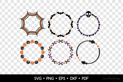 6 Round Halloween Frames SVG Bundle, Halloween Monogram Product Image 2