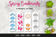 Layered Spring Bookmarks SVG Cut Files, Papercut Templates Product Image 1