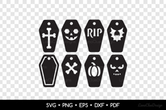 Coffin Shaped Halloween Tags Bundle SVG Cut Files Product Image 2