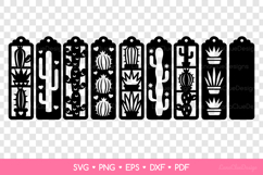8 Cacti and Succulents Bookmarks SVG Bundle, Cactus Papercut Product Image 2