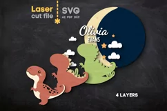 Tyrannosaur Baby Name Sign SVG laser cut files for Glowforge Product Image 3