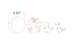 Tyrannosaur Baby Name Sign SVG laser cut files for Glowforge Product Image 4
