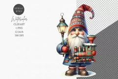 Gnome with toys clipart, Christmas clipart, Gnome clipart Product Image 1