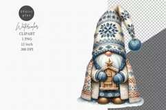 Scandinavian gnome with wooden toy, Gnome clipart, Christmas Product Image 1