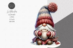 Gnome with hot cocoa clipart, Christmas clipart, Gnome Product Image 1