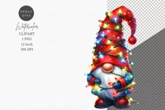 Christmas lights clipart, Funny gnome clipart, Gnome clipart Product Image 1