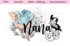 Nana PNG Design, Floral Sublimation Product Image 1
