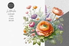Flowers clipart, Floral arrangement, Spring clipart, Product Image 1