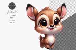 Baby deer clipart, Woodland animals clipart, Spring clipart Product Image 1