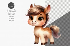Baby horse clipart, Watercolor clipart Product Image 1