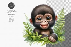 Gorilla clipart, Safari clipart, Watercolor clipart Product Image 1