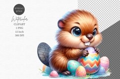 Baby beaver clipart, Easter clipart, Woodland clipart Product Image 1