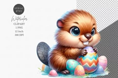 Baby beaver clipart, Easter clipart, Woodland clipart Product Image 1