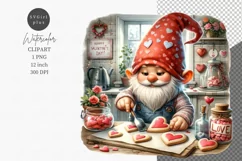 Gnome baking clipart, Gnome clipart, Love clipart Product Image 1