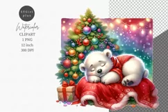 Polar bear clipart, Christmas clipart, Winter clipart Product Image 1