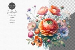 Flowers clipart, Floral arrangement, Ranunculus clipart, Product Image 1