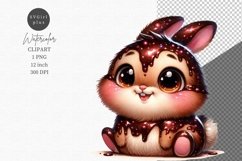 Chocolate bunny clipart, Valentines Day, Love clipart Product Image 1