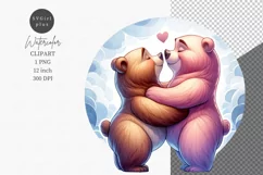 Bears clipart, Valentine Day, Spring clipart, Family Product Image 1