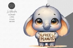 Elephant clipart, Free peanuts, Funny clipart Product Image 1