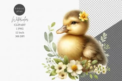 Spring clipart, Duckling clipart, Watercolor clipart Product Image 1