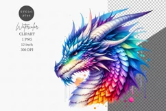 Rainbow dragon clipart, Fantasy clipart, Magic clipart Product Image 1