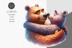 Bears clipart, Valentine Day, Spring clipart, Kiss Product Image 1