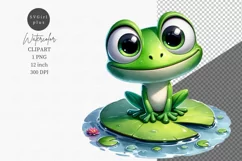 Frog clipart, Animals clipart, Watercolor clipart Product Image 1