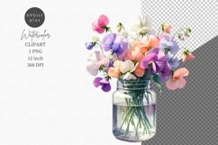 Spring clipart, Sweet pea clipart, Product Image 1